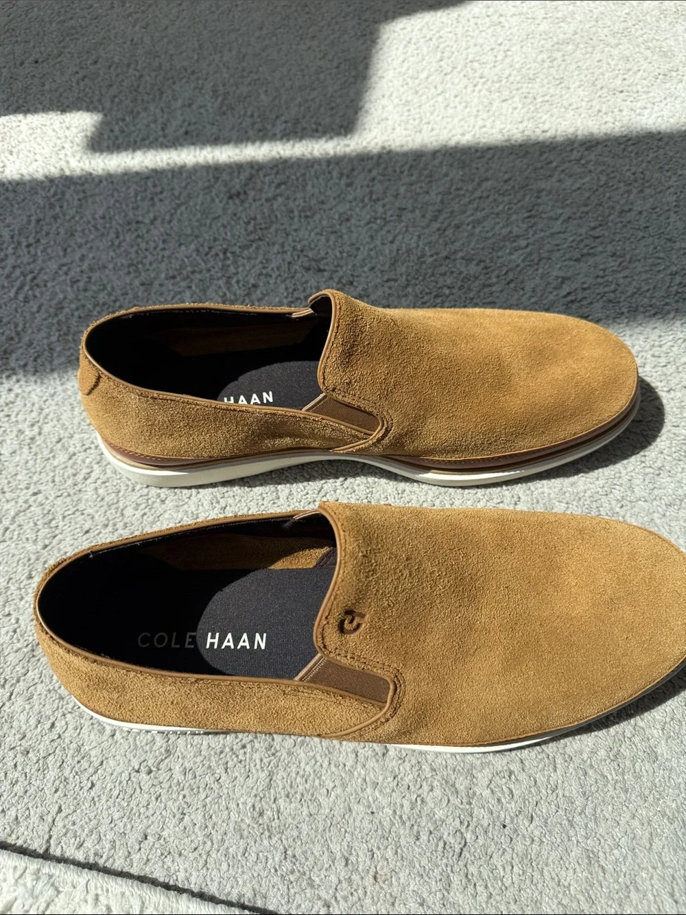 Cole Haan Men’s Slip-On Suede Sneakers in Tan